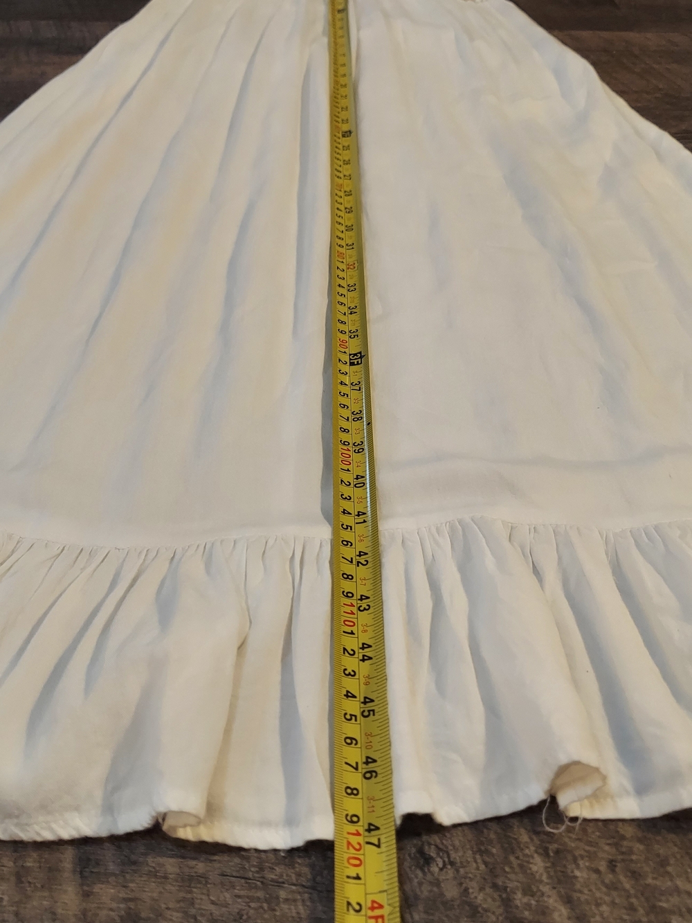Boho Me White Maxi Sundress with Crochet Waist and Ruffle Hem Size S - Picture 5 of 9